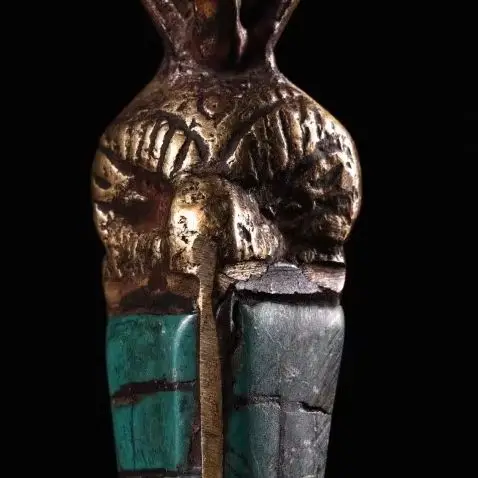 

6-дюймовый непальский народный старинный бронзовый кулон-амулет с мозаикой из бирюзы, Дордже Ваджра Пхурба, для поклонения Дхарме, для дома и защиты от зла