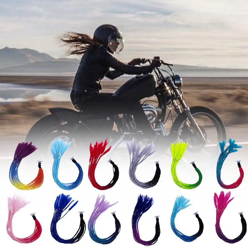 Riding Helmet Braids Pigtails Motorcycle Helmet Braid Ponytail Bicycle Helmet Dreadlocks Bicycle Helmet Dreadlocks For Women Men