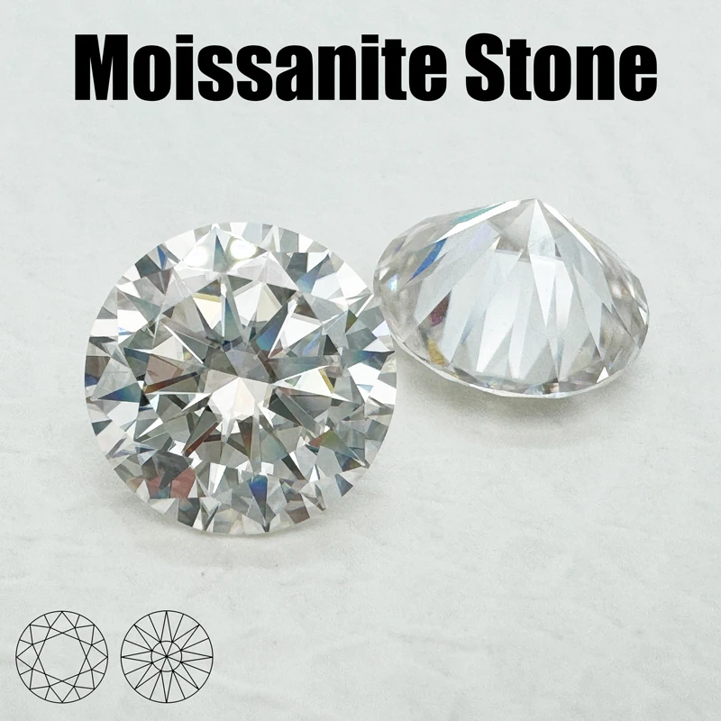 Moissanite Stone Wholesale D Color VVS1 Round Cut 8 Hearts 8 Arrows Lab Grown Gemstones with GRA Certificate for Jewelry Making