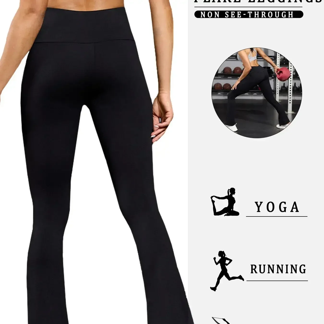 Pantalon évasé Super doux pour femmes, taille haute, contrôle du ventre, Leggings de Yoga, bas de cloche