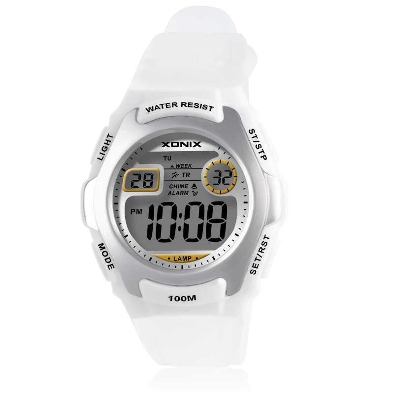 

XONIX новые модные женские часы спортивный будильник секундомер светодиодный электронный цифровой уличный водонепроницаемый 100 м FY
