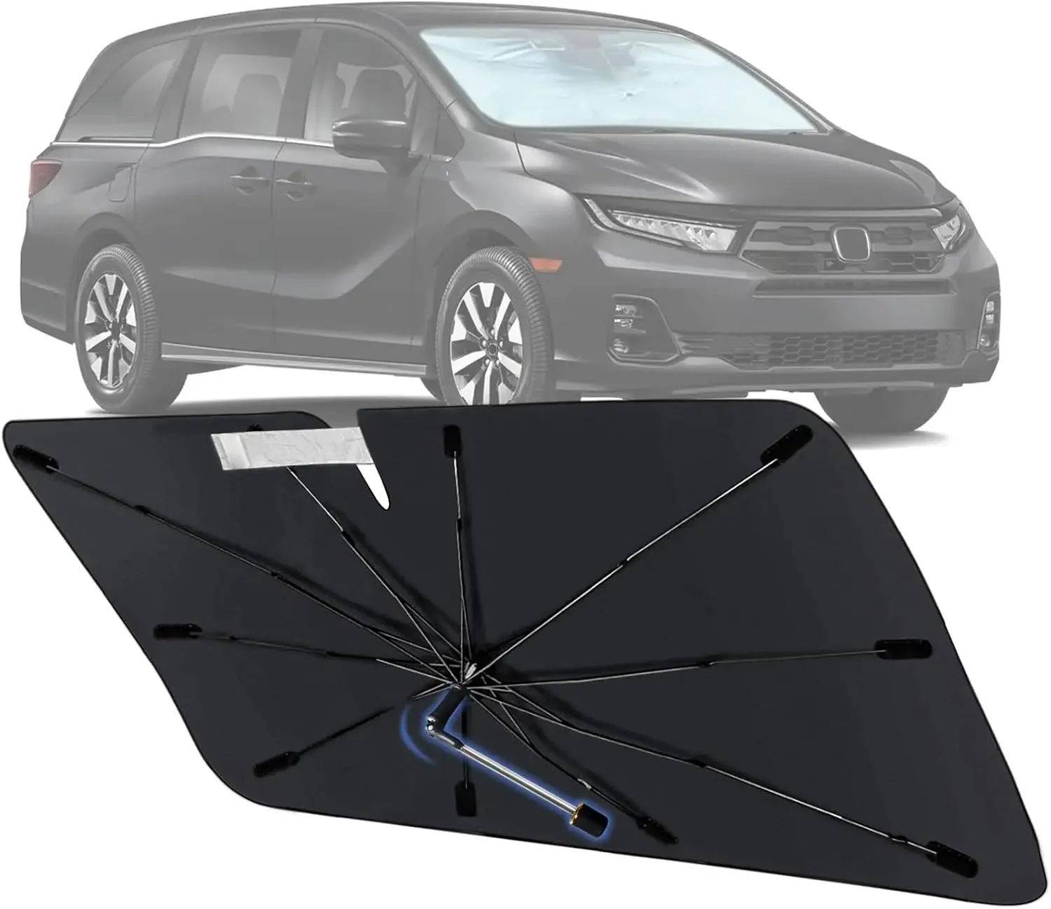

Windshield Sun Shade Umbrella for Honda Odyssey 2018-2025, Foldable Front Window Sunshade with 360° Rotating Shaft, Custom Fit C