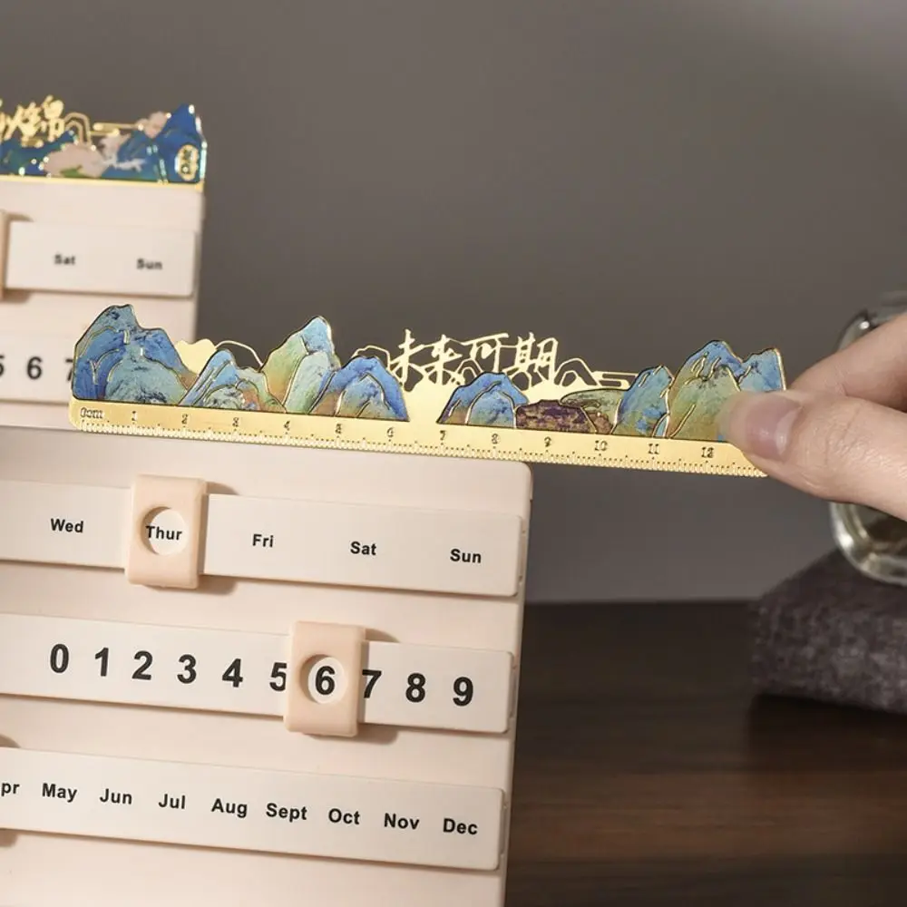 พร้อมไม้บรรทัด 2025 ไม้ Slider ปฏิทิน Ins สไตล์ Multi-Functional 2025 Perpetual Date ปฏิทินแฟชั่นแบบพกพา