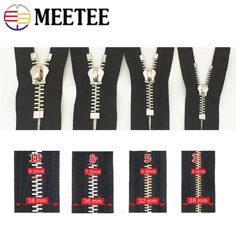 10/20pcs Meetee 3# 5# Zipper Slider for Metal Zippers Bag Purse zips Head Puller Jackets Coat Zips Repair Kit Sewing Accessories