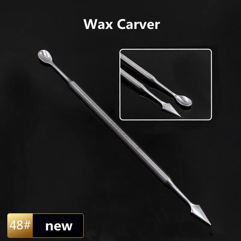 1 pçs espátula dental faca de mistura cera carver aço inoxidável duplo terminado composto resina instrumento enchimento cera colher escultura