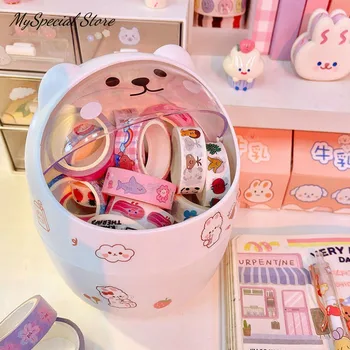 1-teilige kreative Aufbewahrungsbox für Schreibwaren, Kawaii, niedliche Cartoon-Make-up-Aufbewahrungsbox für Studenten, Büro, Desktop-Organizer, Studentenbedarf