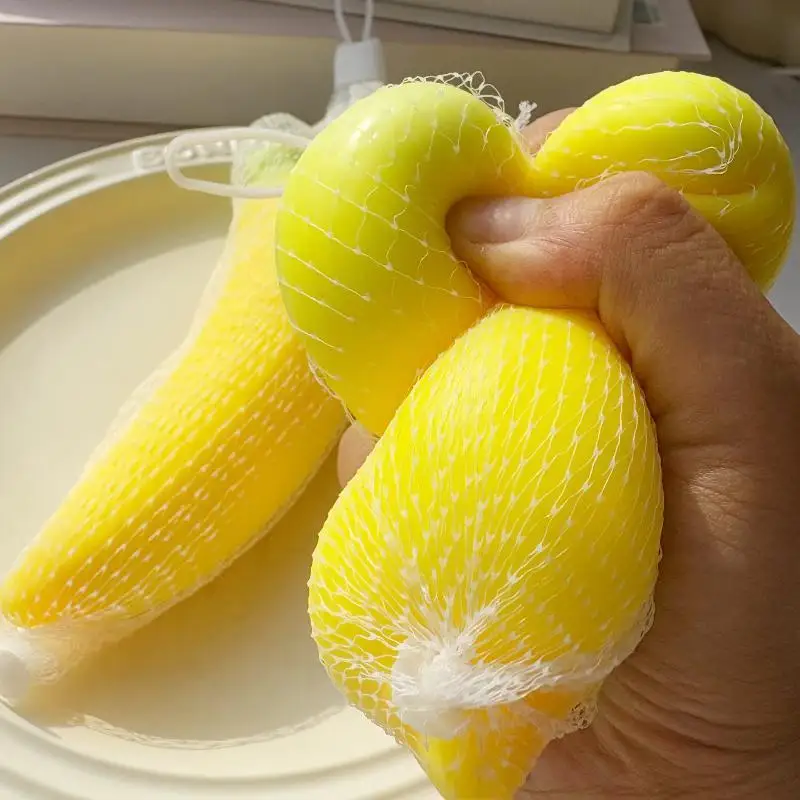 Slow Rising Squishy Banana Stress Toy Soft Squeeze Fidget Anti-Stress Toy for Home Office Travel Use Kids Holiday Gifts