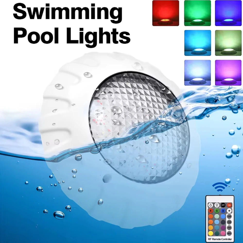 2/1Pcs 12V 38W LED Underwater Swimming Pool Lights RGB Multi Color Changing AC12V IP68 Waterproof Lamp Pool Lights Underwater