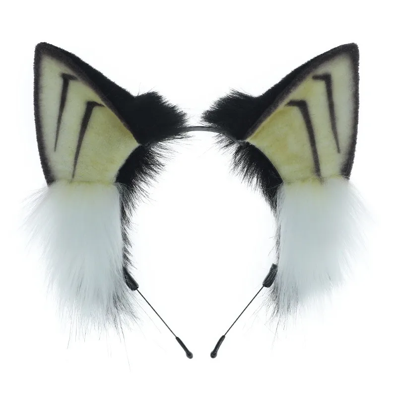 Novo artesanal anime peludo elfo orelha bandana cosplay palco rpg adereços halloween bonito orelhas de raposa bandana rpg adereços
