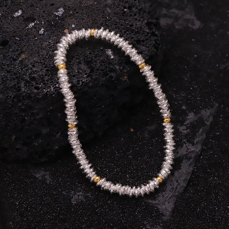 XIYANIKE فضي اللون خرز ذهبي سوار مرن للنساء فتاة موضة جديدة مجوهرات هدية حفلة أساور يومية mujer #3