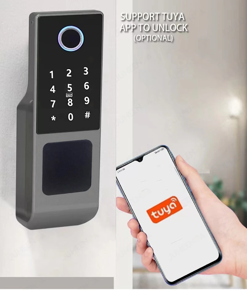 Fingerprint Gate Door Lock TUYA WIFI Outdoor Waterproof Smart Lock With Remote Control TTLOCK App Card Eletronico Digital Lock