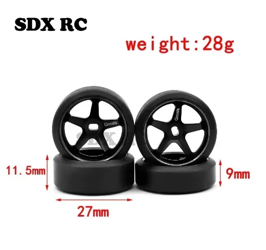 2.5/5.5 Degrees Hard Plastic Drift Tires Metal Wheel Rim for Wltoys 284131 K969 K989 Kyosho Mini-Z 1/28 RC Car Upgrade Parts