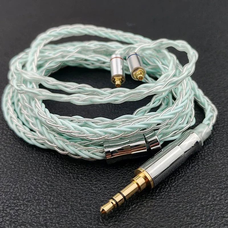MMCX Headphone Upgrade Cable Single Crystal Copper Silver Plated 3.5mm Stereo4.4mm Balanced Cable Ear HookNon-Ear Hook For SE215