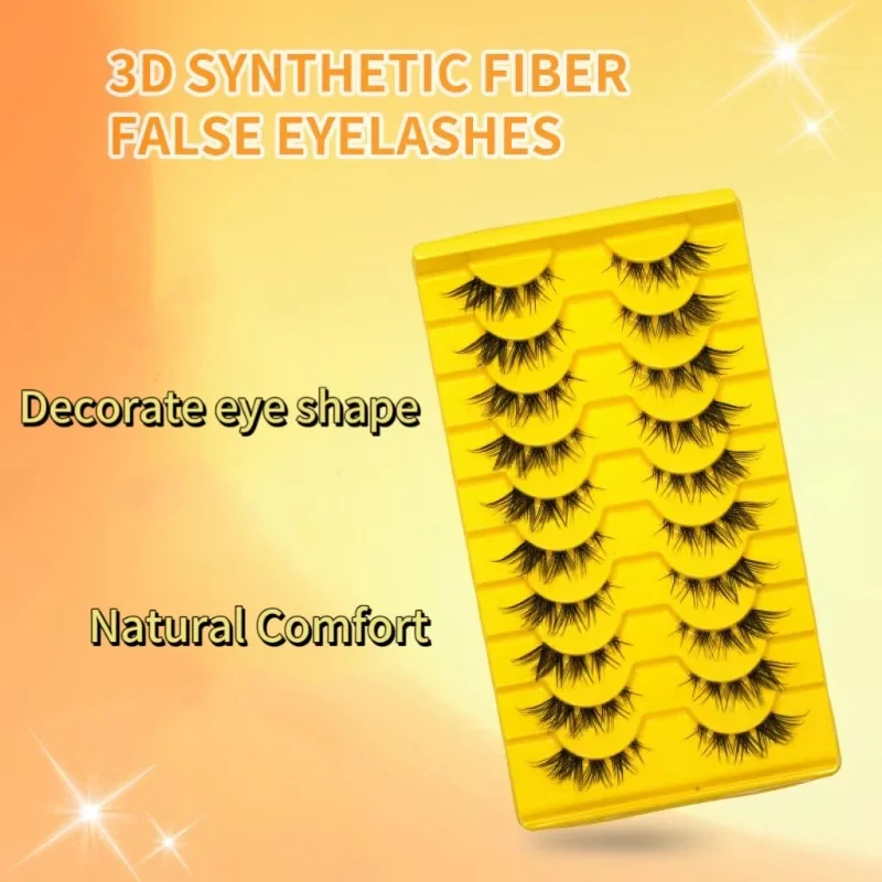 10 paar natuurlijke pluizige wimpers met staartvezels, geschikt voor dagelijks make-up
