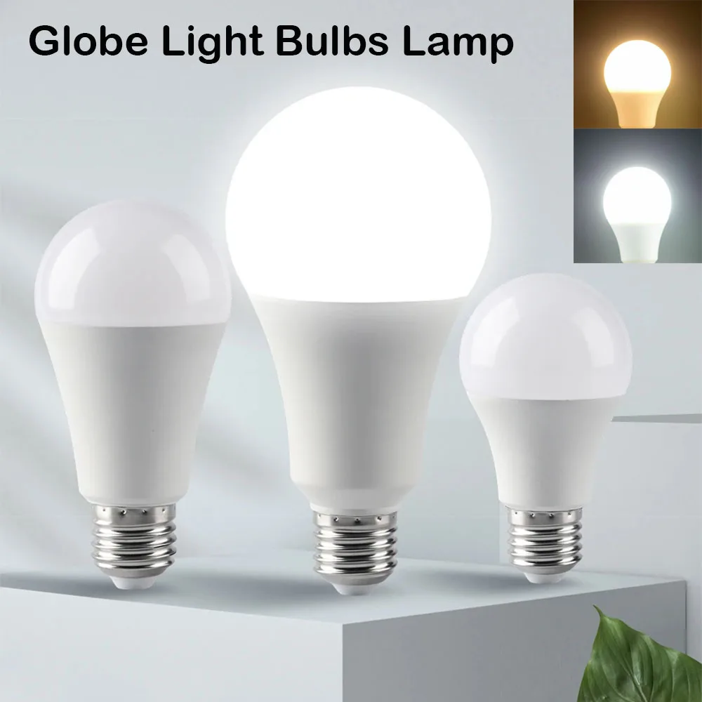 

E27 LED Globe Bulb Light 15W 18W 20W Super Bright Lamp W 5W 7W 9W 12W Screw Base Cool Warm White 220V Home Plastic Clad Lampada