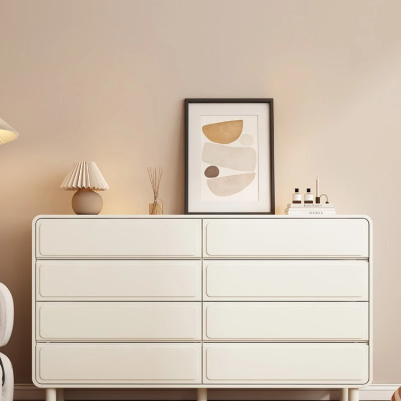 

Cream wind ultra-thin bucket cabinet, bedroom, five-bucket locker at the end of the bed, living room against the wall