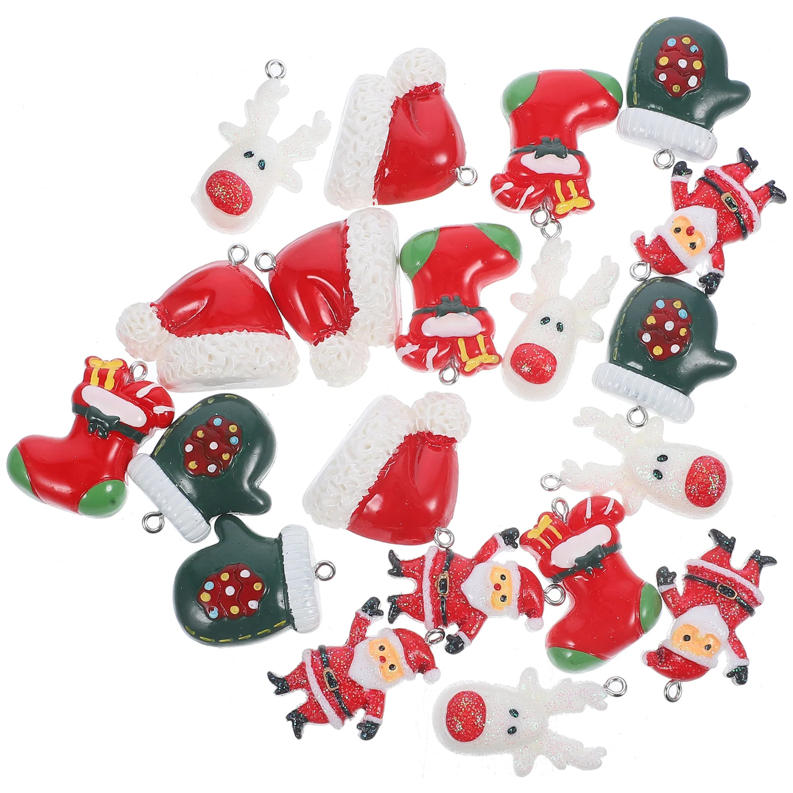 

20 Pcs Snowman Keychain Inflatable Christmas Decorations Holiday Pendants Resin Elder