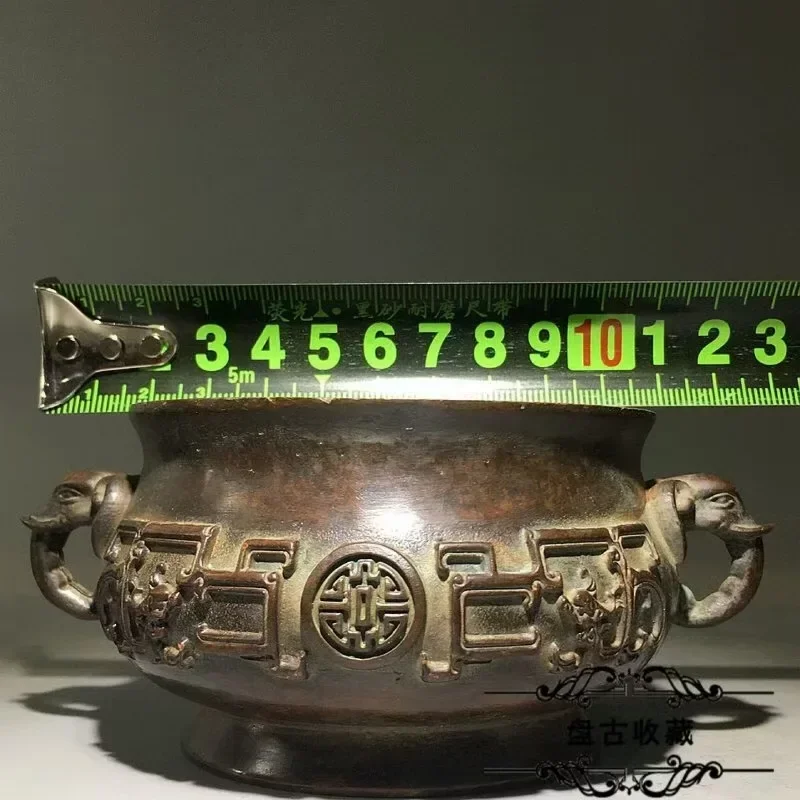 Antique Red Copper Incense Burner Elephant Ear Design Censer For Indoor Zen Decor Household Sandalwood Holder