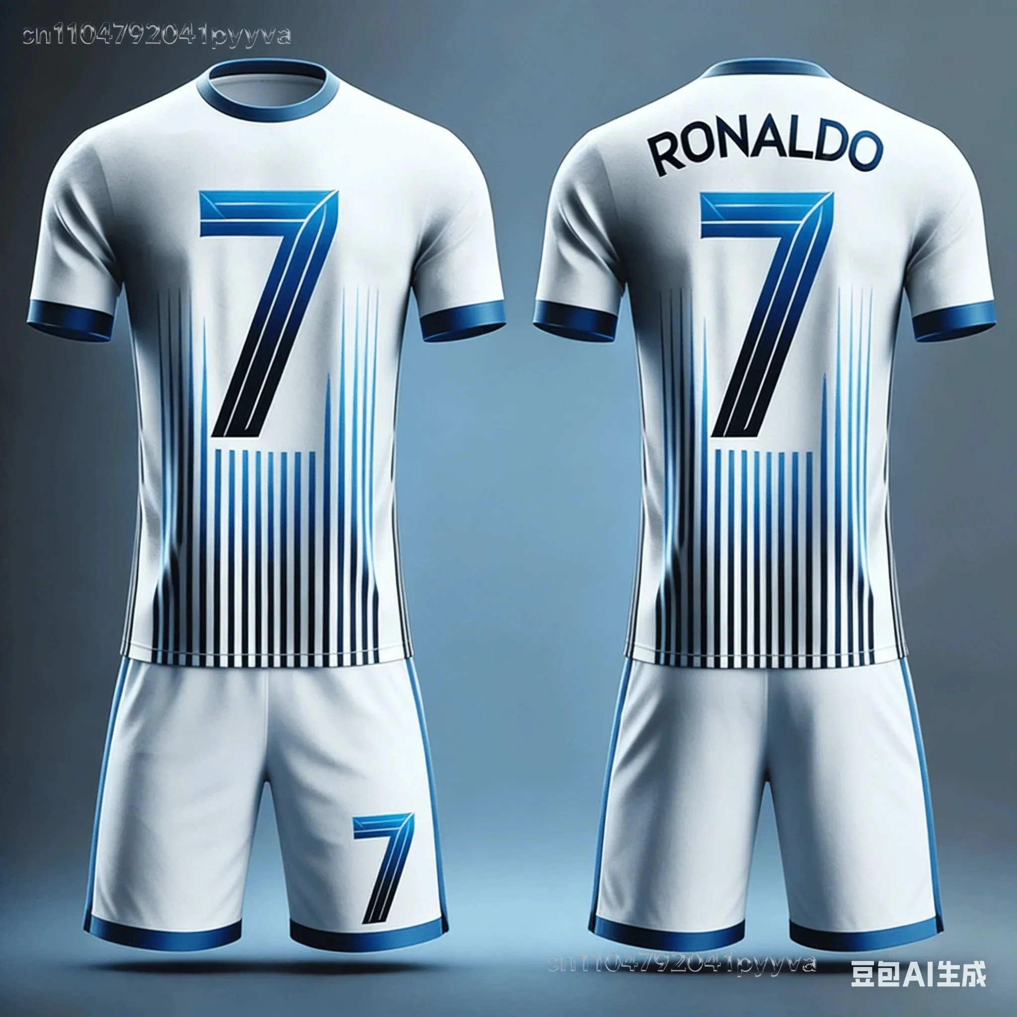 26 New Cool Gradient Football Jersey # Ronaldo # 7 Adult/children's Parent-child Jersey Short Sleeved Shorts Sports Set Kids