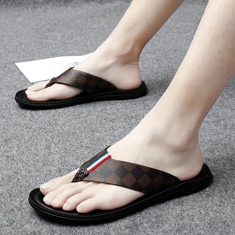 WAERTA Casual Flat Shoes Summer Men Flip Flops Simple Home Indoor Beach Sandals High Quality Anti-slip Slippers Male Outdoor