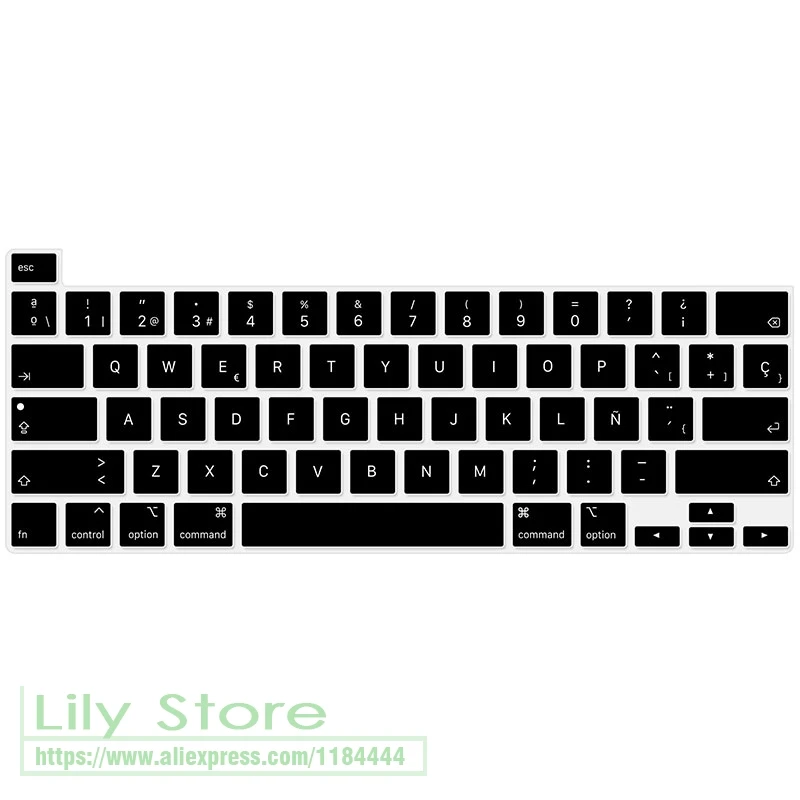 Traditional Chinese Spanish French Russian Arabic Keyboard Cover  for MacBook Pro 13 M2 2023 2022 2021 2020 M1 A2338 A2289 A2251