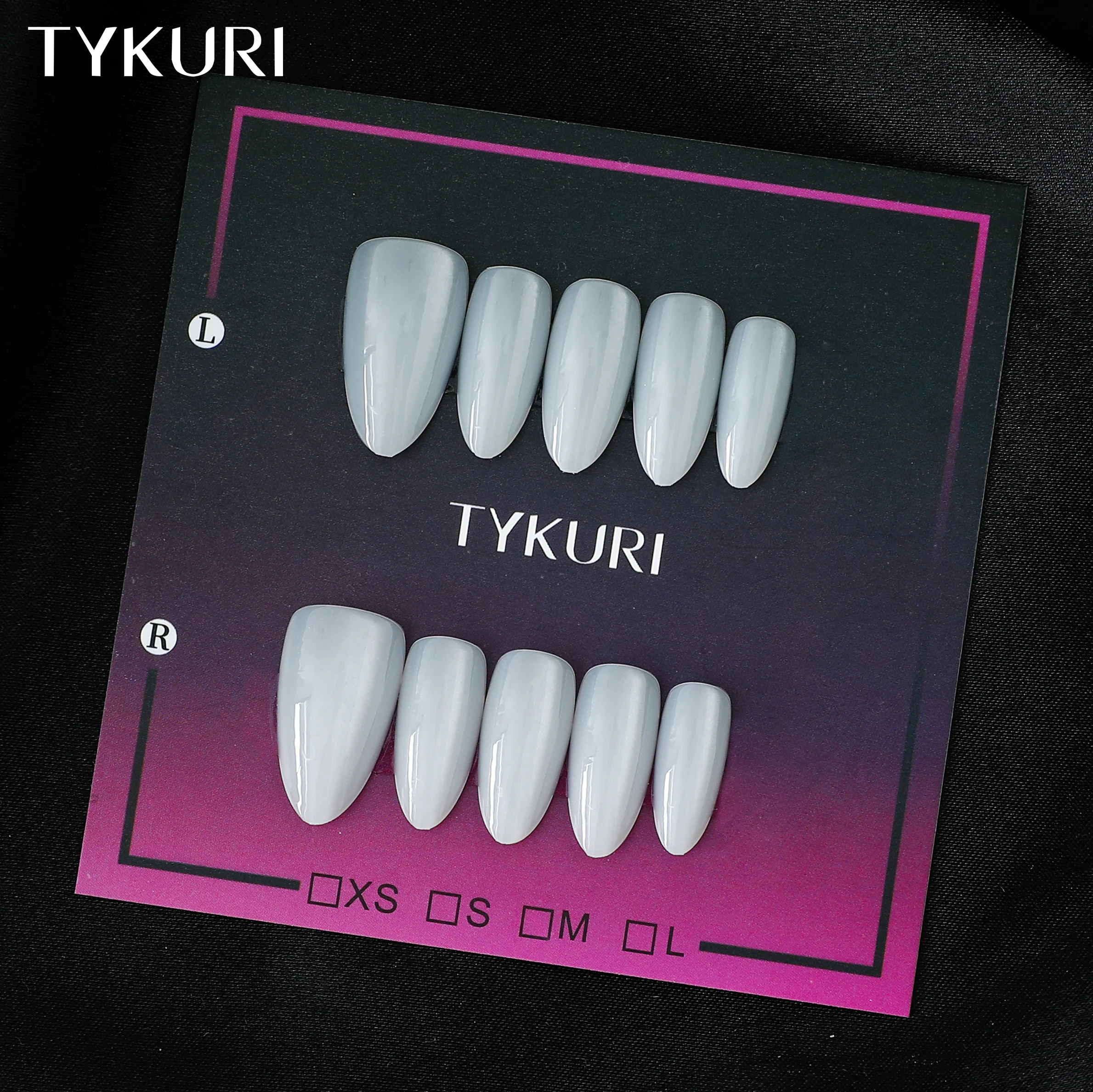 

Накладные ногти TYKURI Almond Press On Nails, белые, однотонные, с эффектом кошачьего глаза, модные, стильные, с гелевым клеем-желе, ручной работы, многоразовые