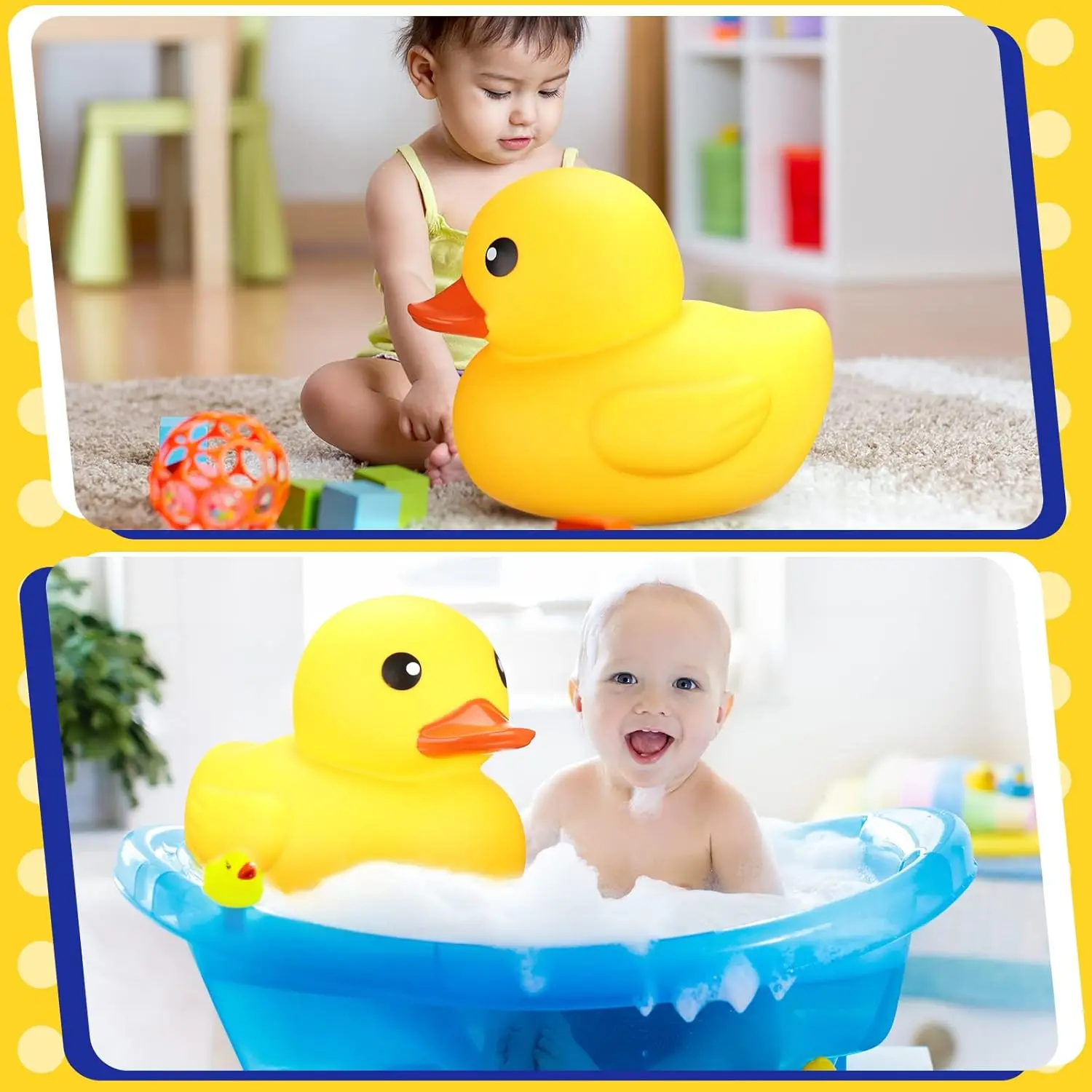 Jumbo Rubber Duck Giant Ducks Large Rubber Duck Bath Toy with Squeaky Sound for Summer Baby Shower Birthday Party Favor Gift