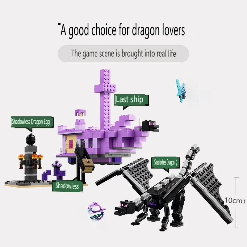Conjuntos MOC compatibles, bloques de construcción de la serie My Mini World 21264, modelo de barco Ender Dragon y The End, juguetes para regalo para niños