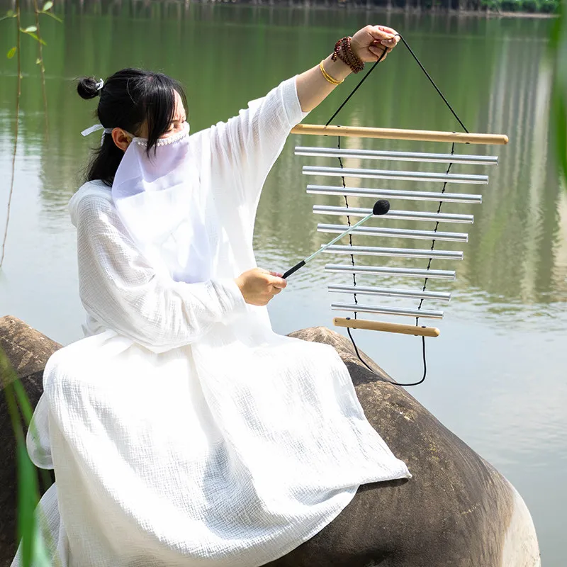 9-Tone Handheld Rotating Chime Bar for Meditation Yoga Concert Performance