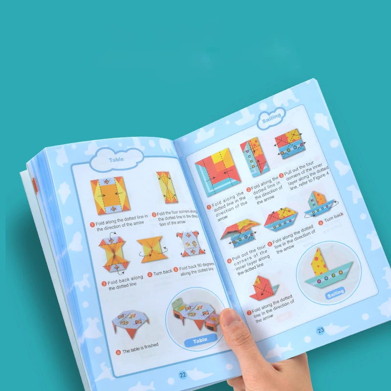 Kit de Origami para niños, papeles de Origami vívidos de doble cara, 54 pares, proyectos de Origami, libro de Origami para niños, 108