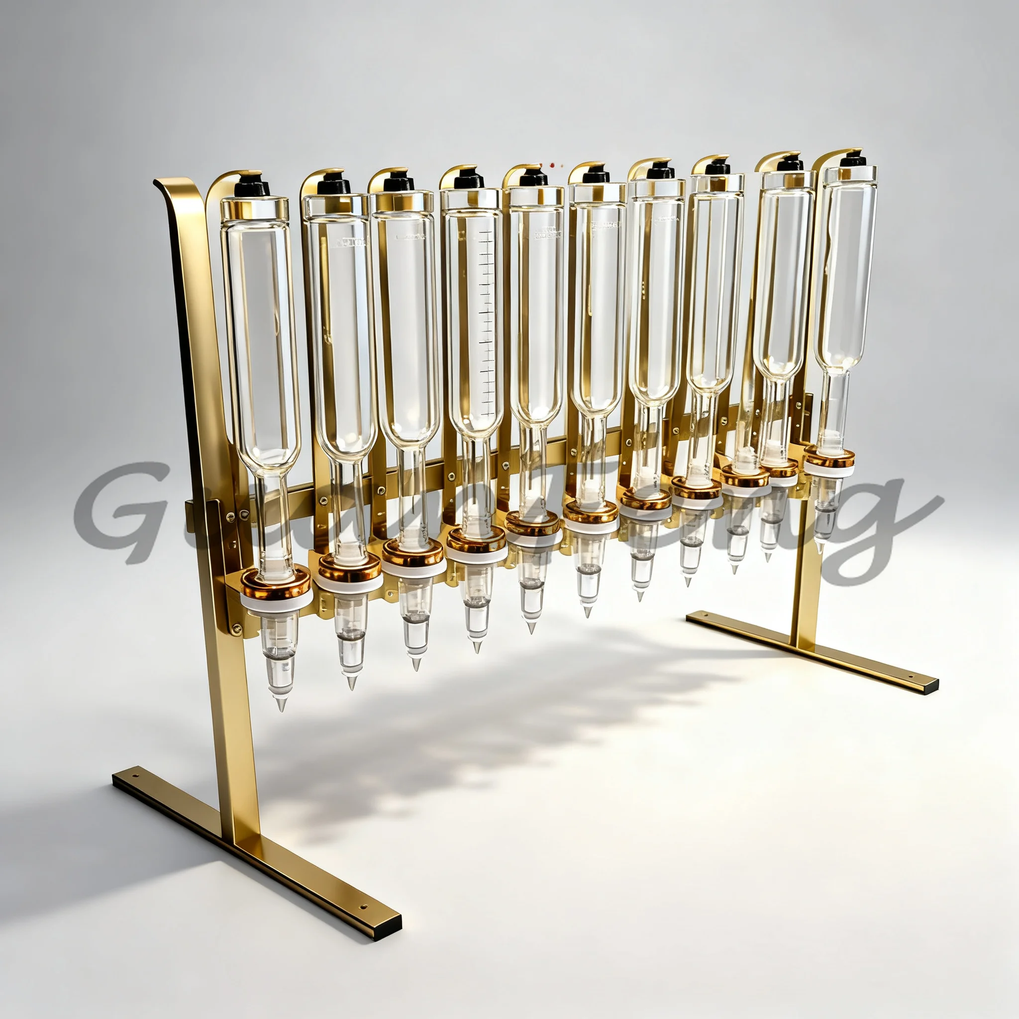 12400ml Glass Pump Cover & Gold Bracket Set Transparent With Scale, Perfume Not Included