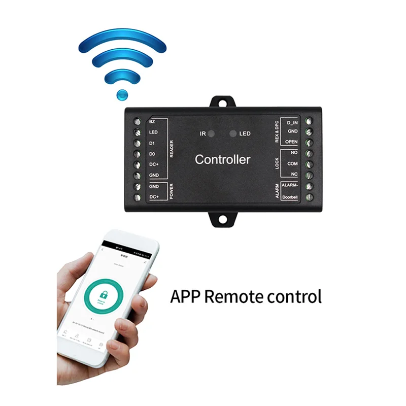 

A01F-2X TUYA Wifi Controller Single Door Remote Control Access Control Board Panel 12V Wiegand 26-44 Bits Input 1000 User