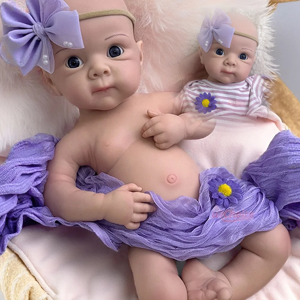 

Моющаяся 20-дюймовая реалистичная кукла реборн, реалистичная кукла возрождения для девочек, 3D роспись, мягкая пухлая кукла для новорожденных для родителей, детского сада