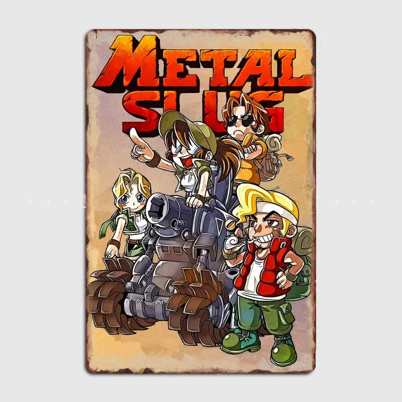 Carteles de Metal Slug X Collection Gaming, cartel de letrero de Metal, decoración artística de pared para sala de garaje, decoración Vintage personalizada para el hogar