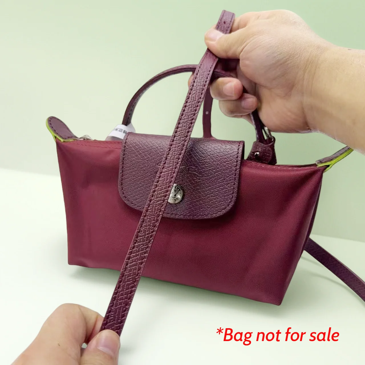 Cowhide Replacement Crossbody Pomegranate Bag Strap for Longchamp Mocha Mini Bag Punching Free Modification Bag Accessories