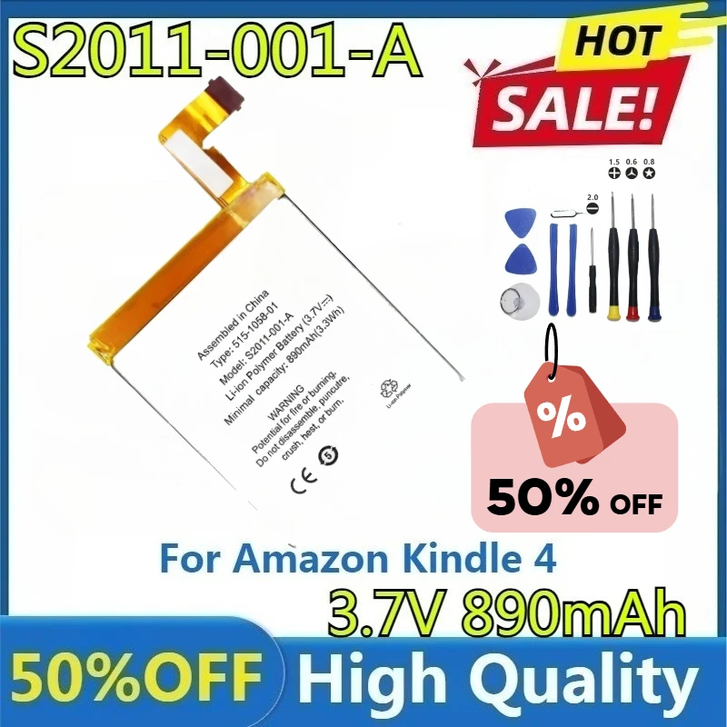 

For Amazon Kindle 4 D01100 515-1058-01 DR-A015 MC-265360 Rechargable Li-ion Batteries 890mAh New High Quality S2011-001-A