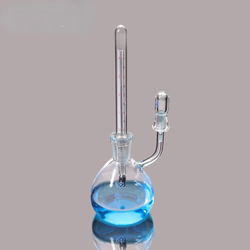 25ml 50mL Lab Glass Pycnometer with Thermometer Specific Gravity Bottle Picnometer Laboratory Equipment