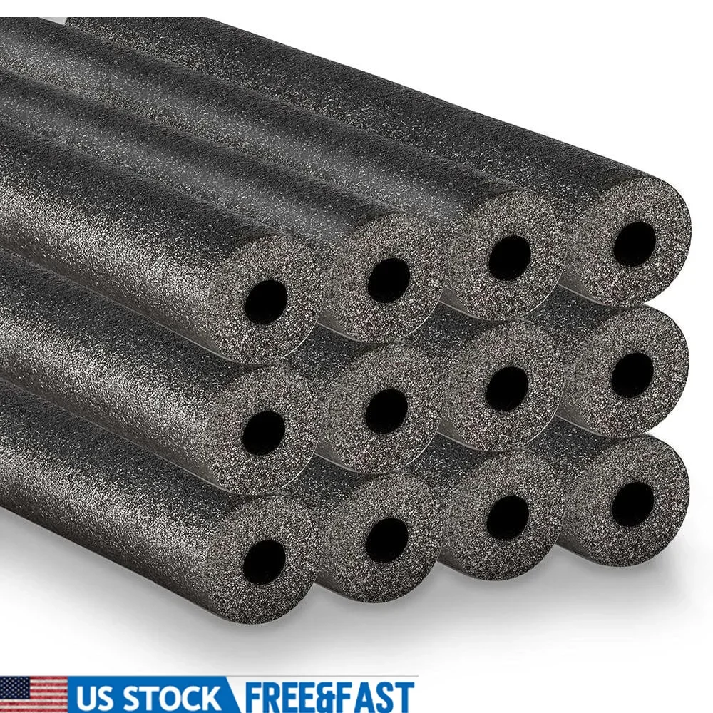 

12 упаковок 1/2 дюйма, изоляционная пенопластовая трубка толщиной 15 мм, изоляционные трубы, изоляция водопроводных труб и защита от замерзания, черный 1/2