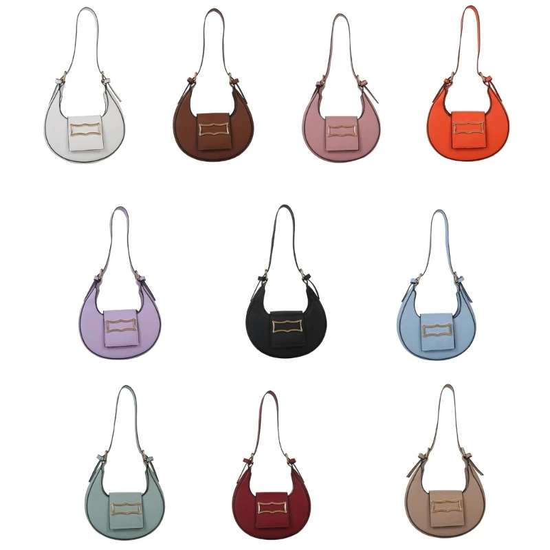 Fashion PU Underarm Bag Female Armpit Bag Shoulder Bag Saddle Bags Handbag Birthday Gift Luxury Saddle Bag