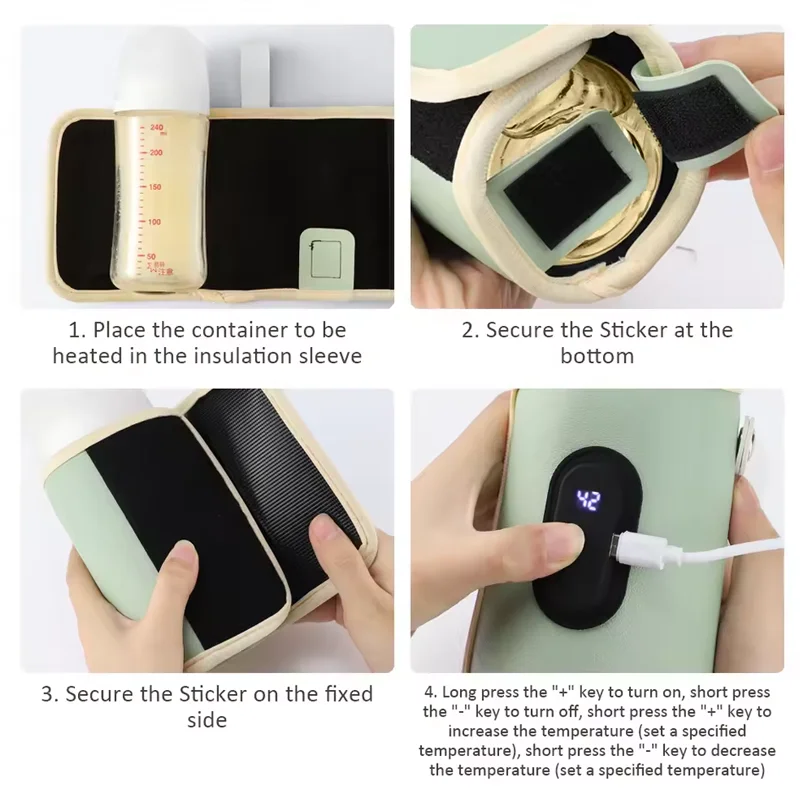 1/2pcs Portable Milk Bottle Digital Insulation Cover, Temperature Adjustable,used for Hot Drinks,office Heating,uterine Warmth