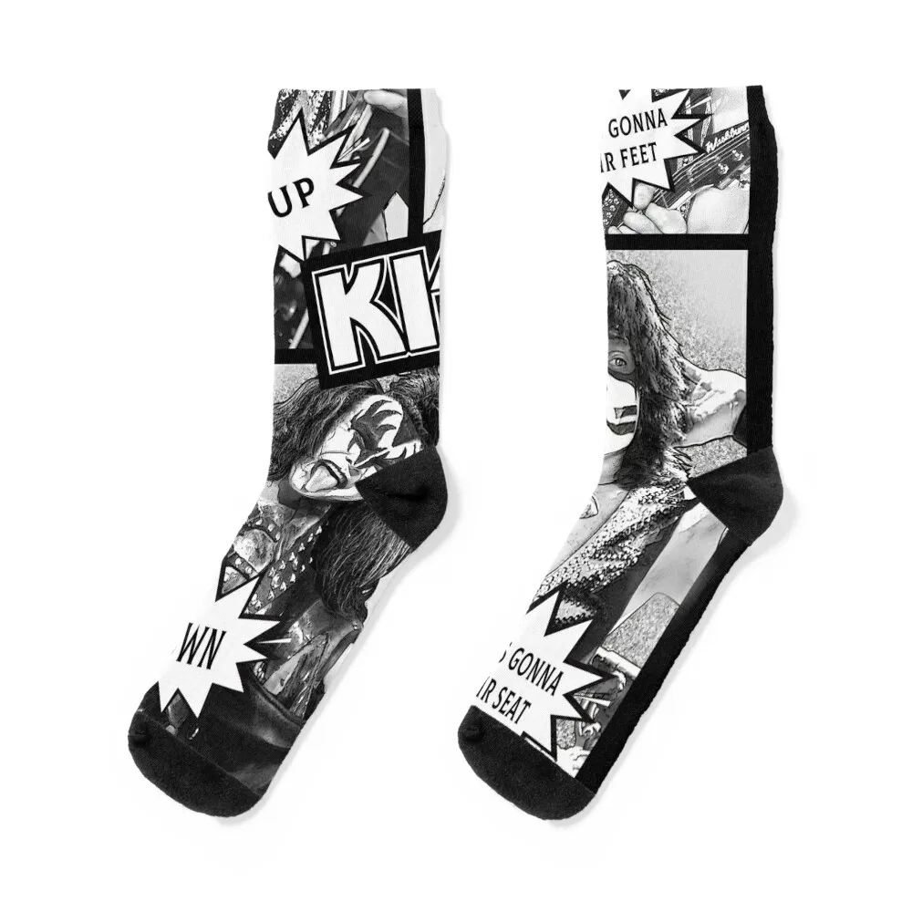 

KISS Spaceman Starchild Demon Catman KISS Army Concert Dertoit Rock City Comic Style Socks Wholesale Boy Child Socks Women's