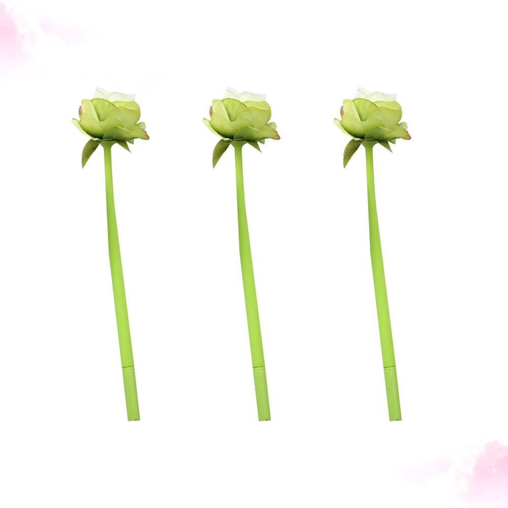 3 шт., 0,5 мм, гелевая ручка в форме розы, милая ручка, креативные романтические ручки для письма для домашнего офиса, школы (синие чернила)