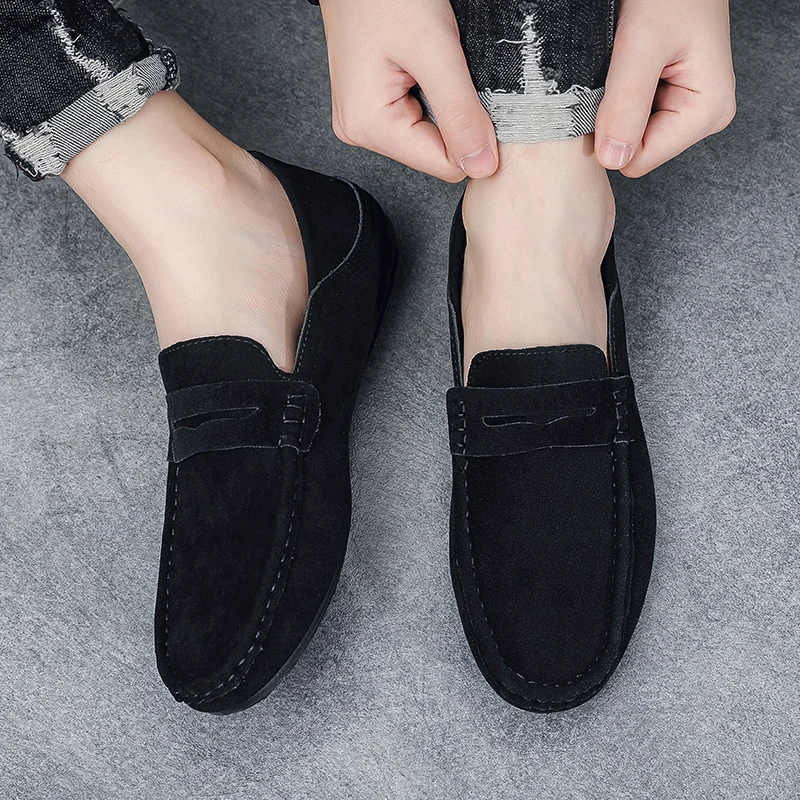 New Suede Men Casual Shoes Fashion Male Lazy Shoes Breathable Comfort Slip-on Mens Driving Shoes Luxury Brand Loafers Moccasins