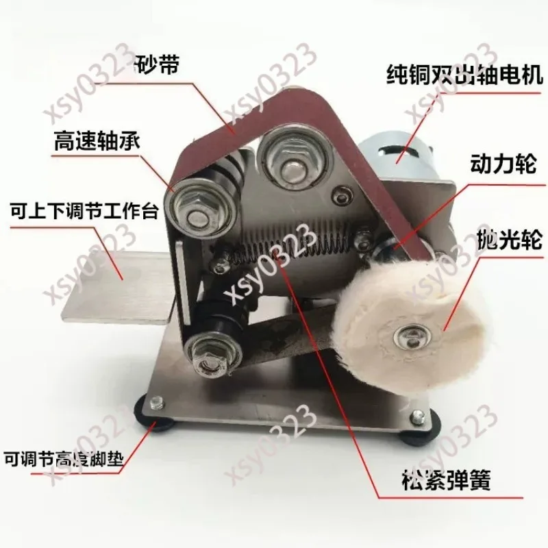 Small Electric Sanding Machine, Portable Desktop Grinder for Edging, Polishing and DIY Craft
