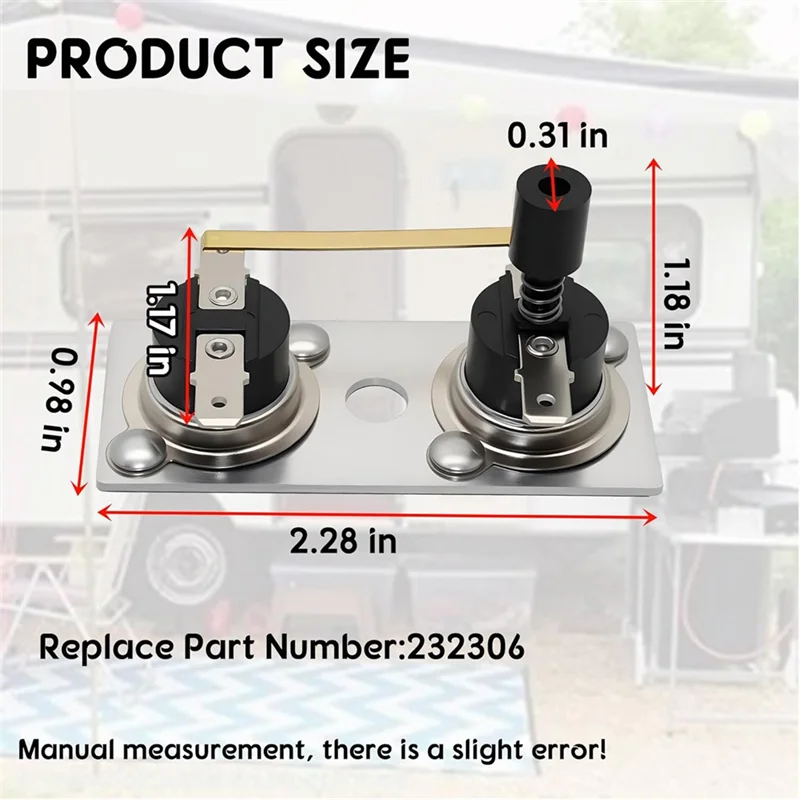 -A96Z 2PCS Interruptor do termostato 232306   Compatível com peças de aquecedor de água suburbana RV 120V, termostato de aquecedor de água RV