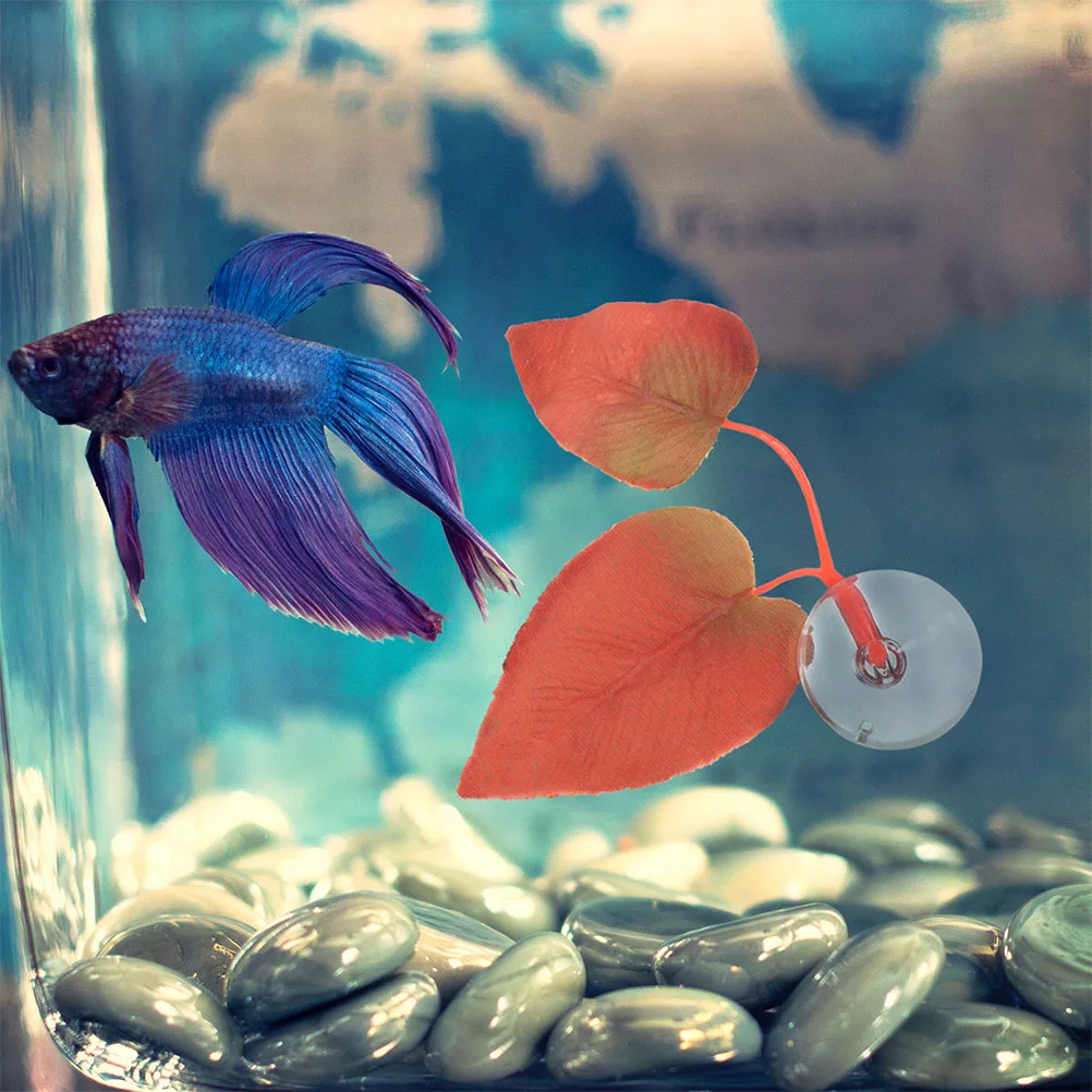 

2Pcs Betta Fish Rest Leaf Bed Silicone Aquarium Decorations Safe Suction Cup Habitat Accessories Betta Fish Rest Leaf