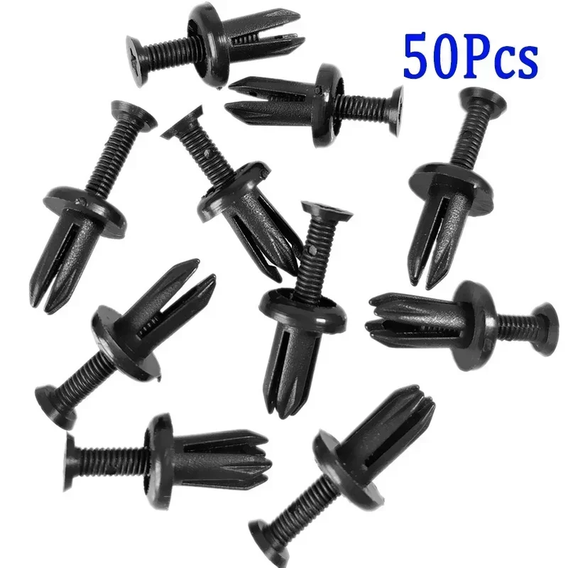 

50Pcs 5mm Auto Bumper Wheel Eyebrow Fender Clips Fastener Screw Auto Ventilated Cover Plat Retainers Rivets Interior Accessories