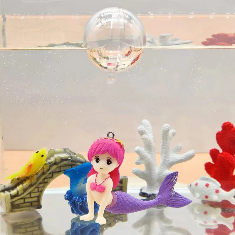 Aquariums Mermaids Decorations Floating Plastic Figurine Hand Coloring Small Accessories for All Kinds of Fish Tanks