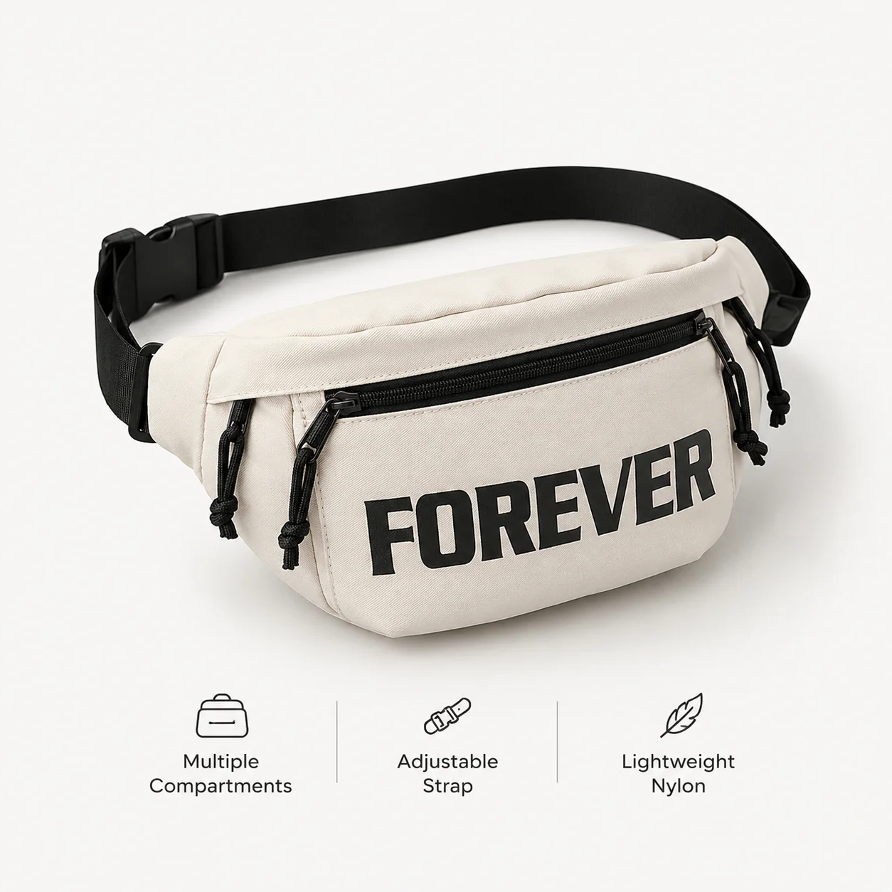 Buylor Trendy Unisex Crossbody Waist Bag Multiple Pocket Chest Sling Pack Adjustable Strap For Couples Daily Travel Outdoor