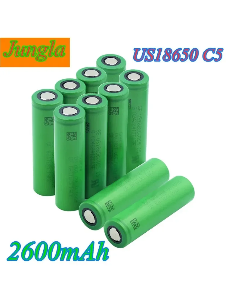 2024 New 10 3.7V Rechargeable US18650 VTC5 2600mAh VTC5 18650 Battery Replacement 3.7V 2600mAh 18650 Battery